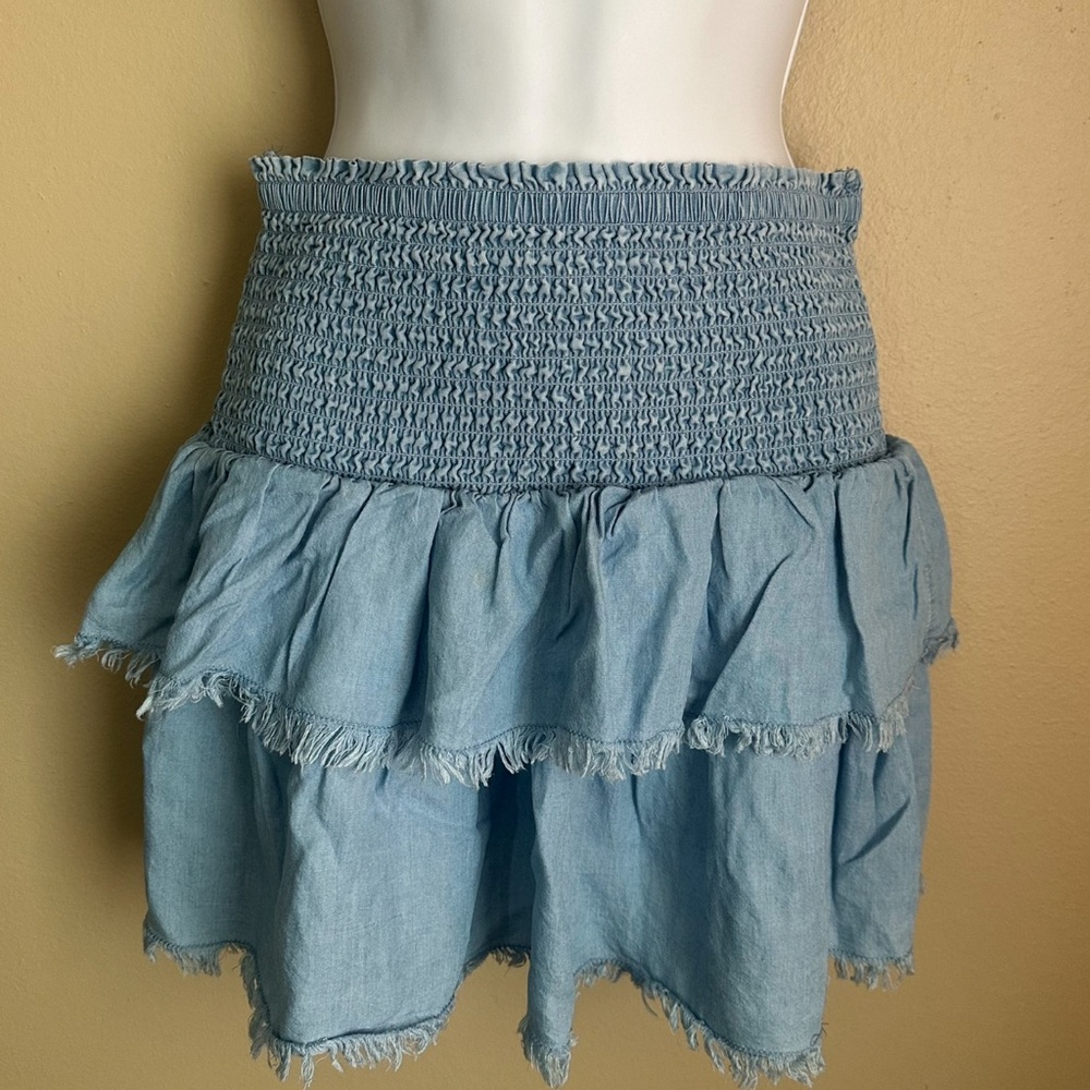Aerie Blue Ruffled Mini Skirt